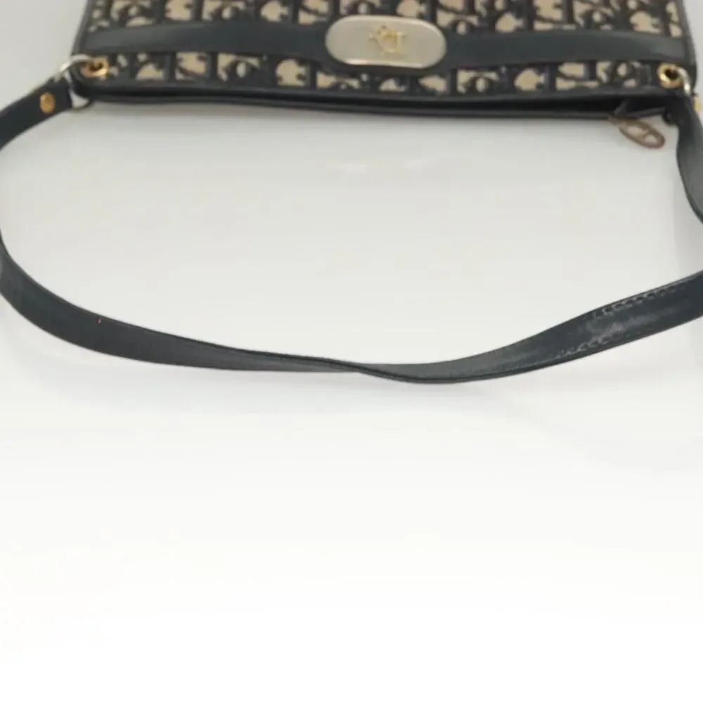 DIOR Trotter Canvas Shoulder Bag Navy Gold - Picture 7 of 12